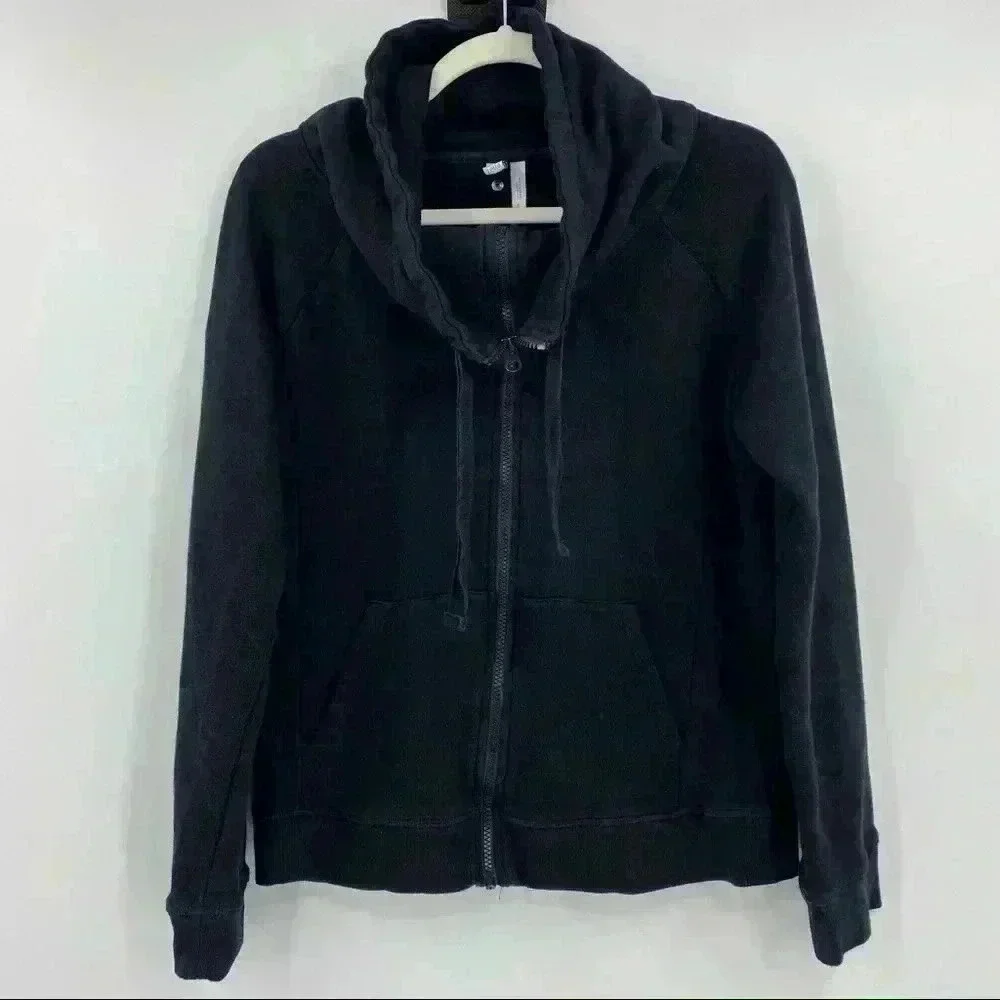 Z by Zella Full Effect Women's Black‎ Zip Activewear Casual Sweater Size L
